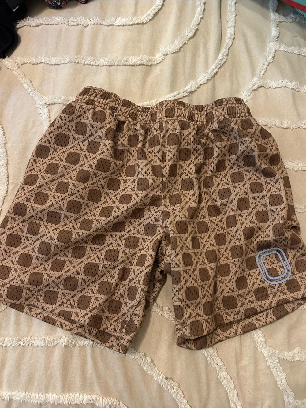 Overtime Brown Geometric Print Boys Shorts